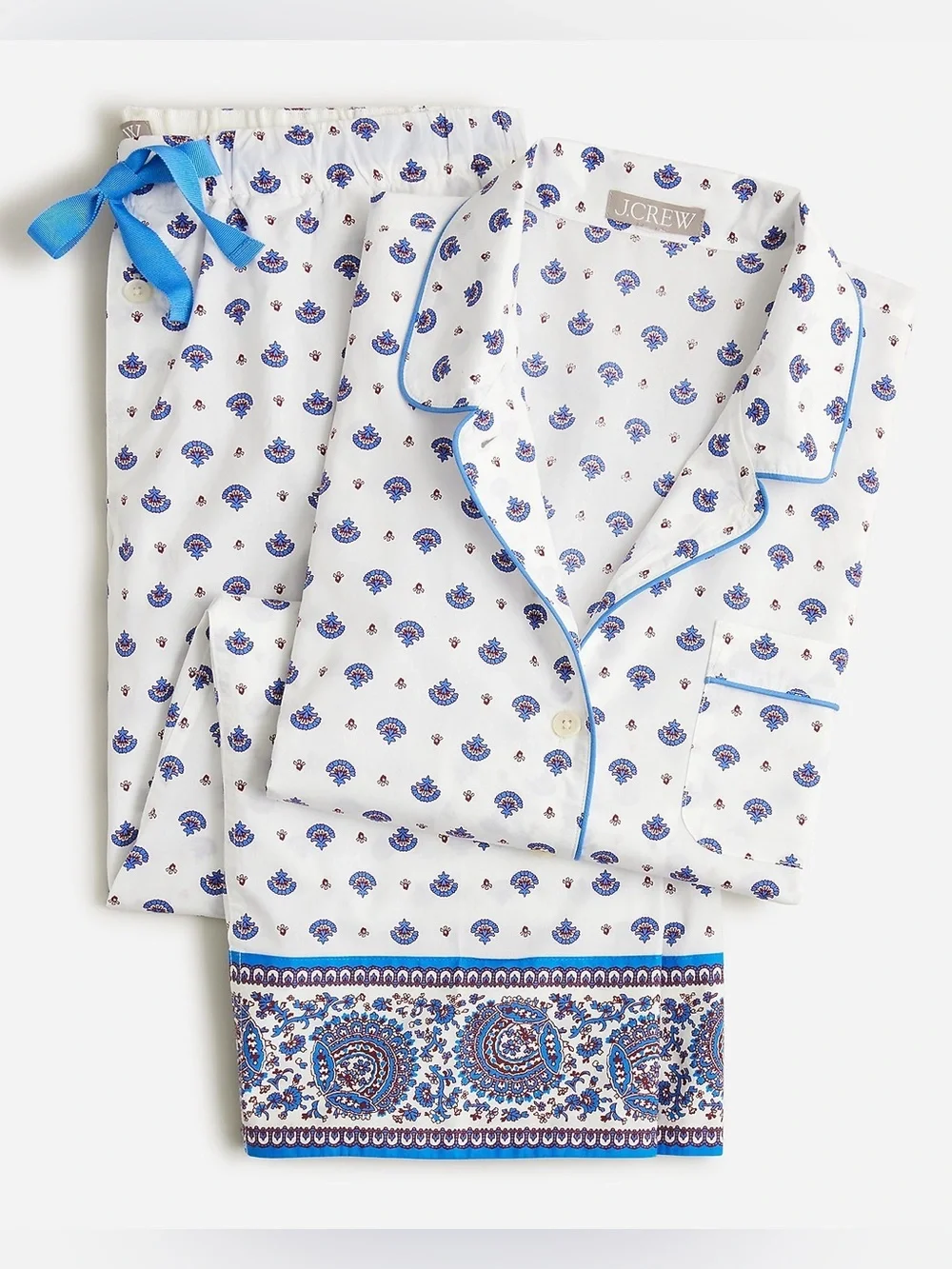 J. Crew Long Sleeve Cotton Poplin Pajama Set